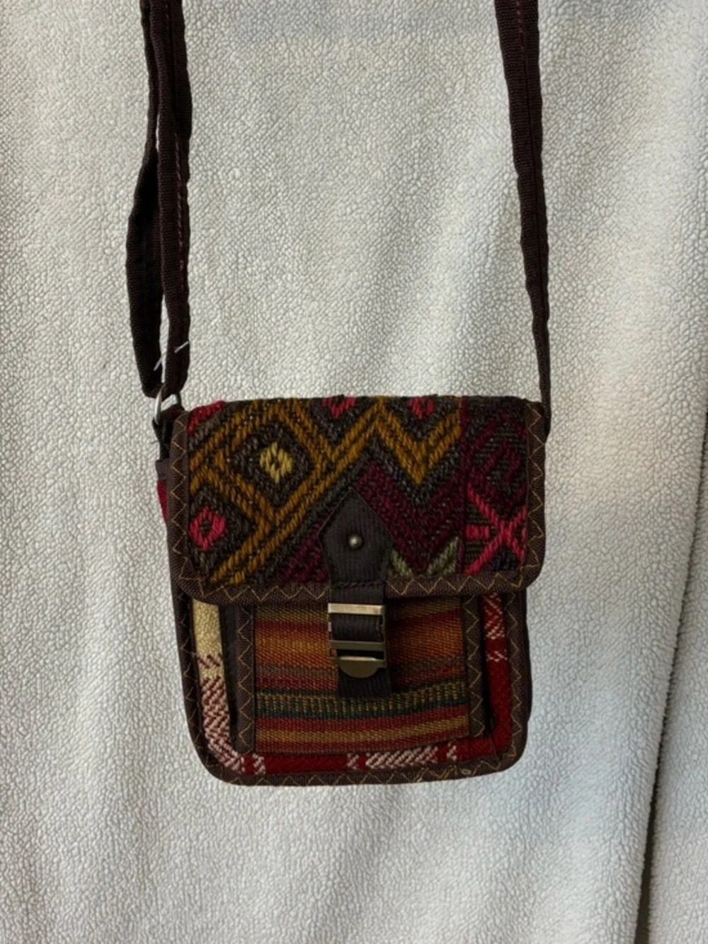 Bohemian Patterned Crossbody Mini Bag in Multicolor - Picture 2 of 13
